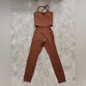 High-Waist Rust Brown Women's Active set